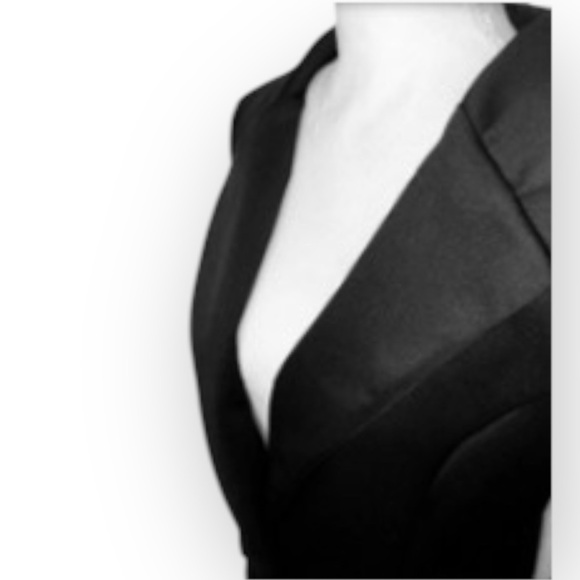 ROBERT LOUIS Vintage Blazer Black w/ White Satin Polka Dot Cuffs in SIZE MEDIUM - Picture 3 of 6